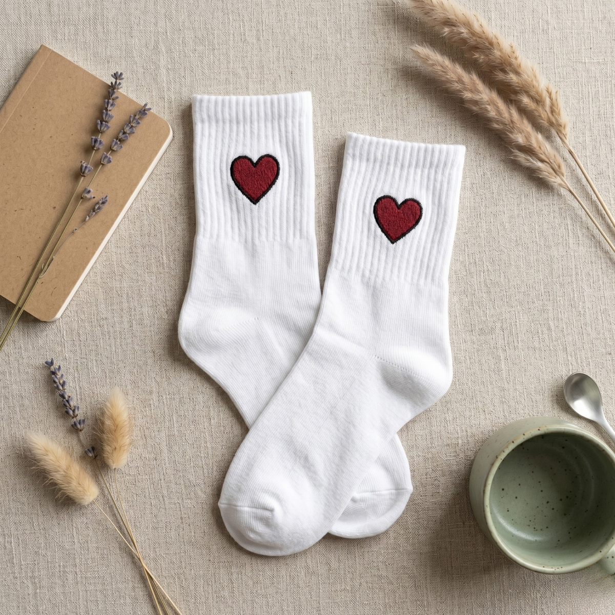 Wear Your Heart – Embroidered Heart Socks