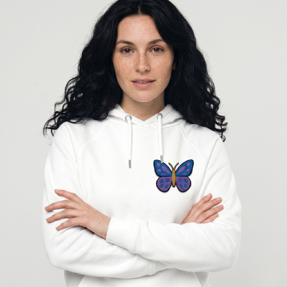 Flutter & Free – Embroidered Butterfly Hoodie
