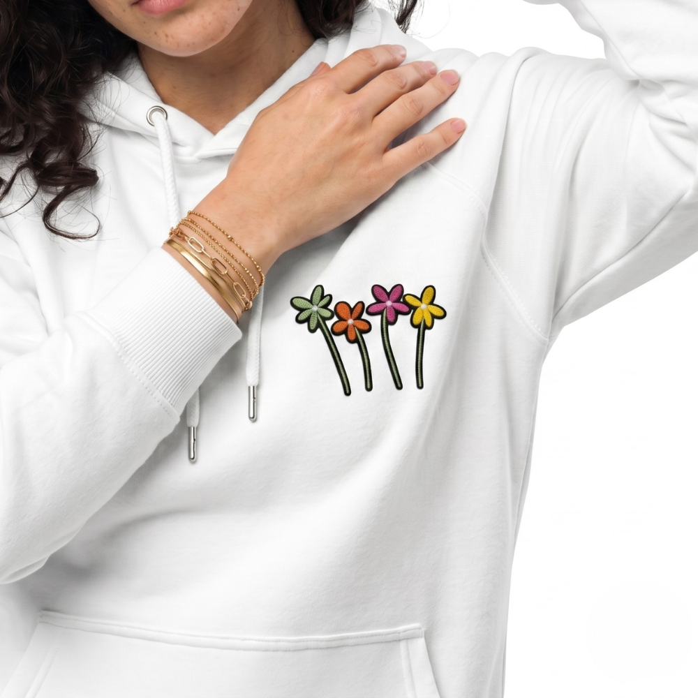 Wild Bloom – Embroidered Wildflower Hoodie