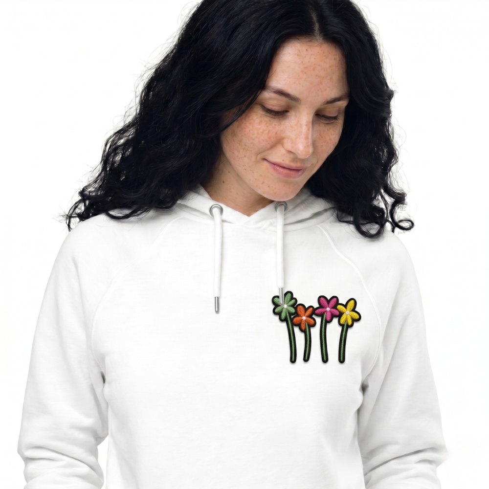 Wild Bloom – Embroidered Wildflower Hoodie