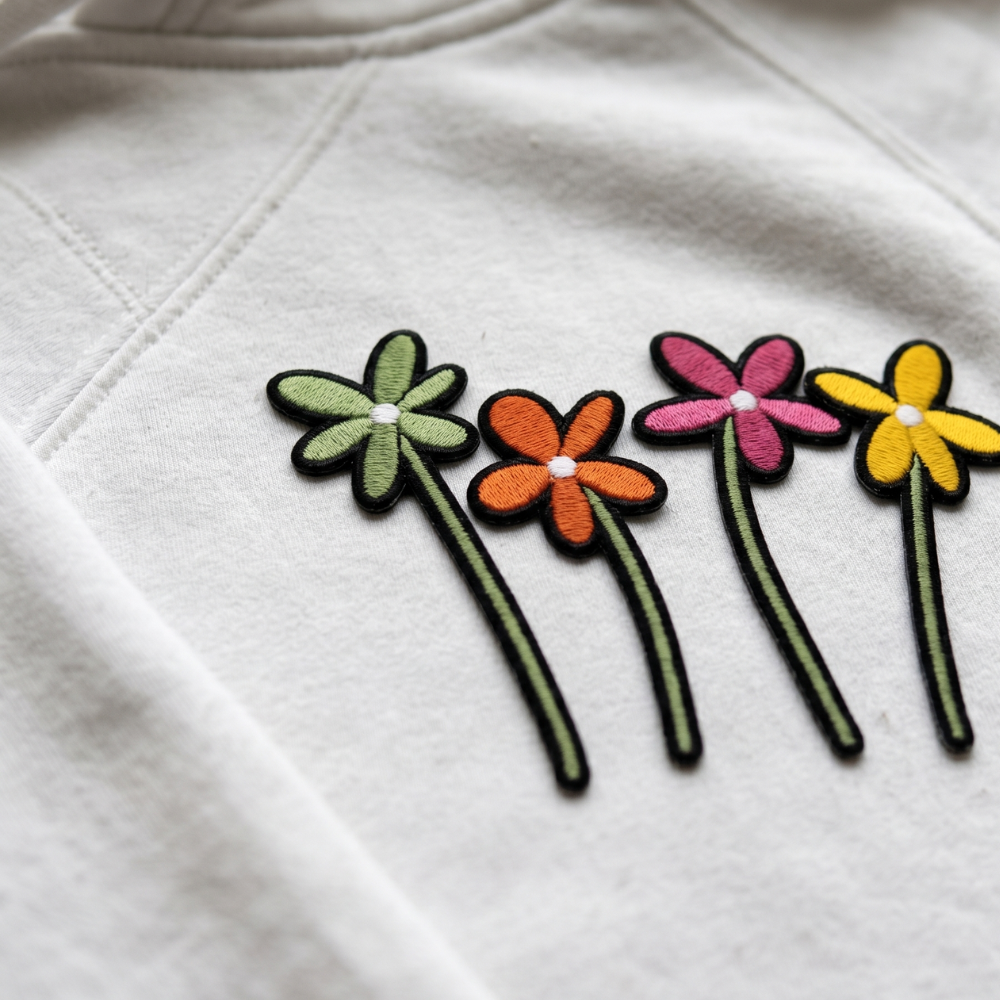 Wild Bloom – Embroidered Wildflower Hoodie