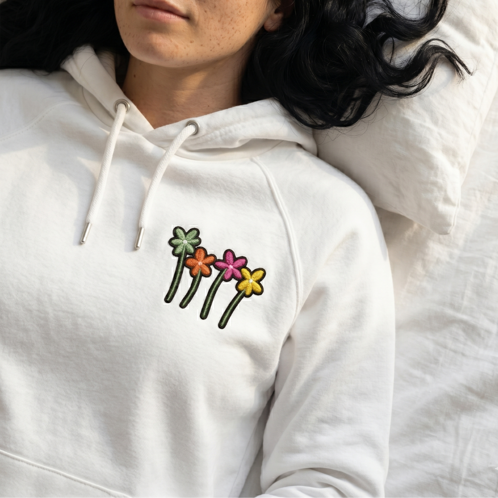 Wild Bloom – Embroidered Wildflower Hoodie