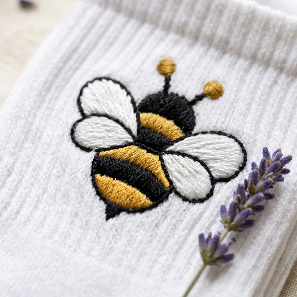 Honey Steps – Embroidered Bee Socks