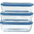 Set of lunch boxes Pyrex Blue Transparent 2,6 L 3 Pieces