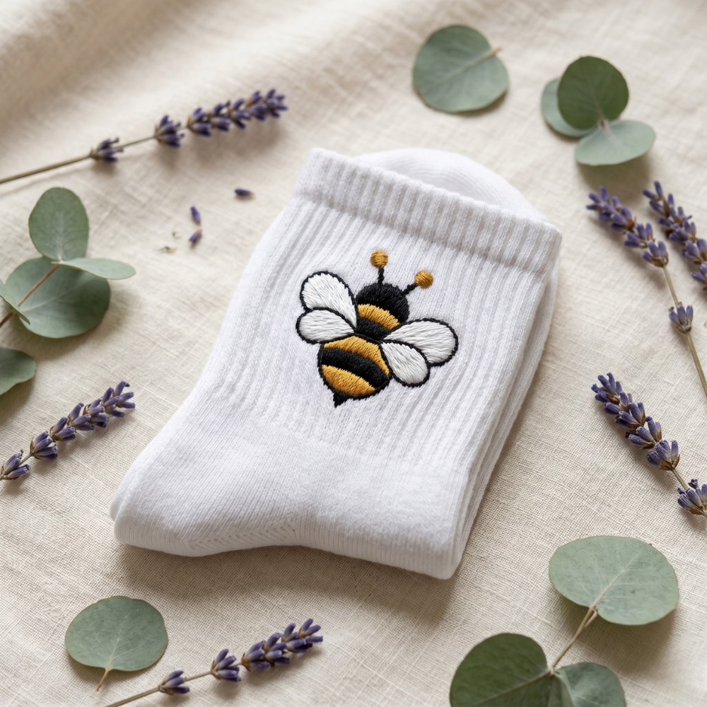 Honey Steps – Embroidered Bee Socks