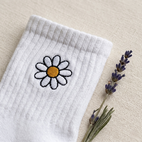 Daisy Days – Embroidered Daisy Socks