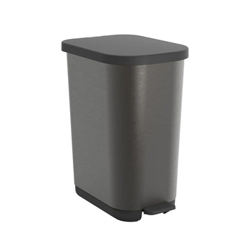 Waste bin with pedal Rotho Ribo Graphite Graphite Plastic 35 L