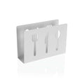 Napkin holder Versa White Metal Ceramic Steel Iron 4,5 x 10 x 15 cm Pieces of Cutlery