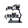 Jewellery Stand Versa Black Metal Iron 7 X 18 X 18 CM Owl Famil