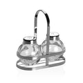 Salt and Pepper Shakers Versa Silver Metal Crystal