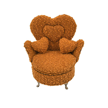 Jewelry box Versa Mustard Polyester Metal Mirror MDF Wood 12 x 19 x 18 cm Armchair
