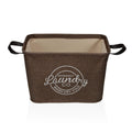 Laundry basket Versa Brown Polyester PVC Metal EVA 38 x 25 x 26 cm