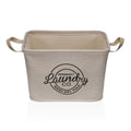 Laundry basket Versa Cream Polyester PVC Metal EVA 38 x 25 x 26 cm