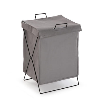 Laundry basket Versa Grey Polyester Metal Polyethylene 35 X 48 X 30 CM