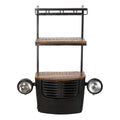 Bottle rack DKD Home Decor Car Acacia Iron Dark grey (83 x 30 x 104 cm)