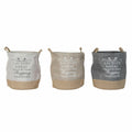 Laundry basket DKD Home Decor Beige Grey Light brown 39 x 39 x 41 cm 3 Pieces (3 Units)