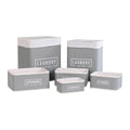 Set of Baskets DKD Home Decor Dark grey Bamboo 40 x 30 x 46 cm 5 Pieces