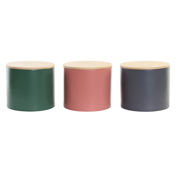 Tin DKD Home Decor Bamboo 2,6 L 18 x 18 x 16 cm (3 Units)