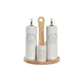 Oil and Vinegar Set DKD Home Decor White Wood Stoneware 18 x 15 x 22 cm