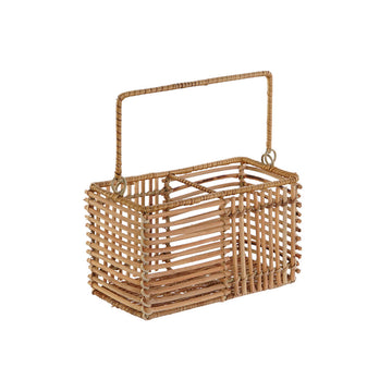 Cutlery basket DKD Home Decor Brown Iron 20 x 10 x 12 cm