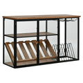 Bottle rack Home ESPRIT Black Natural Wood Metal Crystal 102 x 32 x 60 cm