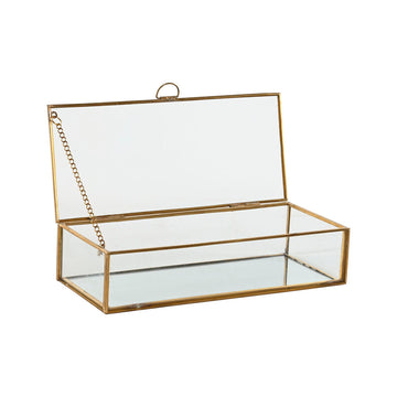 Jewelry box Home ESPRIT Golden Metal Crystal 23 X 10 X 5,5 cm