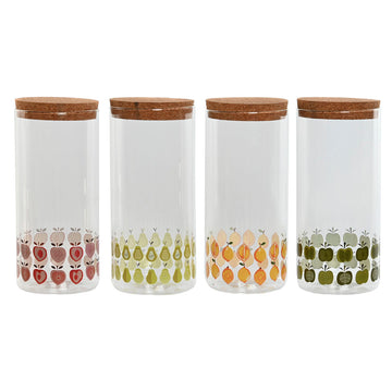 Tin Home ESPRIT Yellow Green Natural Cork Silicone Borosilicate Glass Shabby Chic 1,4 L (4 Units)