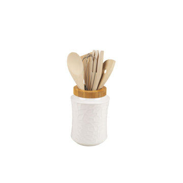 Pot for Kitchen Utensils Home ESPRIT Bamboo Porcelain 6 Pieces