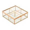 Jewelry box Home ESPRIT Golden Metal Crystal 15 x 16 x 5 cm