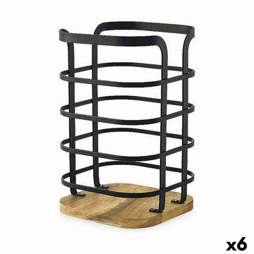 Pot for Kitchen Utensils Confortime West Metal Black (6 Units)