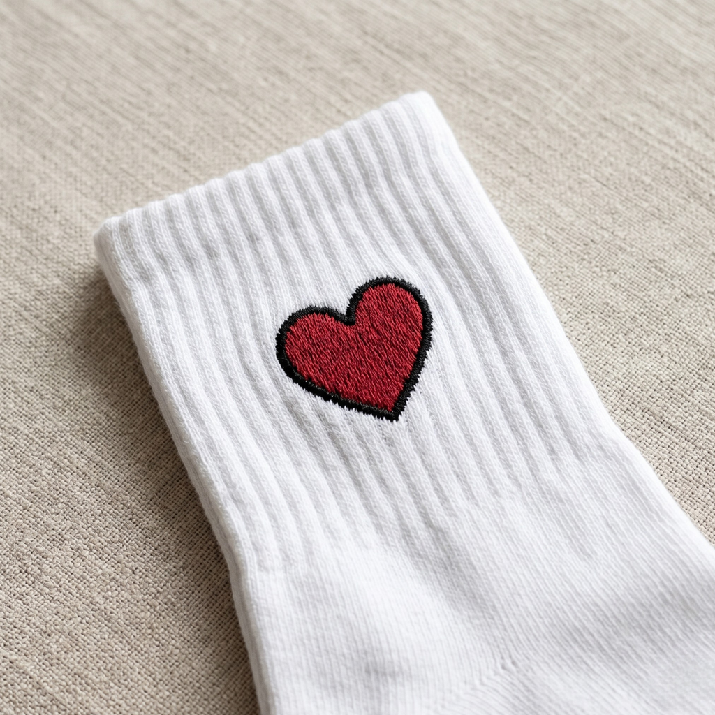 Wear Your Heart – Embroidered Heart Socks