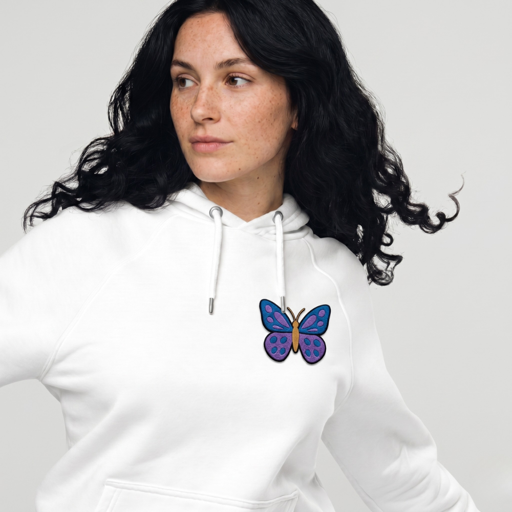 Flutter & Free – Embroidered Butterfly Hoodie