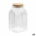 Jar La Mediterránea Striped 1,4 L Glass (12 Units)