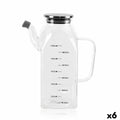 Cruet La Mediterránea Transparent Silver Metal Borosilicate Glass 1 L (6 Units)