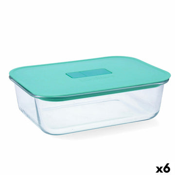 Hermetic Lunch Box Luminarc Joy Blue Glass 1,5 L (6 Units)