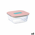 Hermetic Lunch Box Luminarc Joy Orange Glass 800 ml (6 Units)