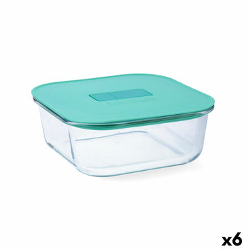 Hermetic Lunch Box Luminarc Joy Blue Glass 1,1 L (6 Units)